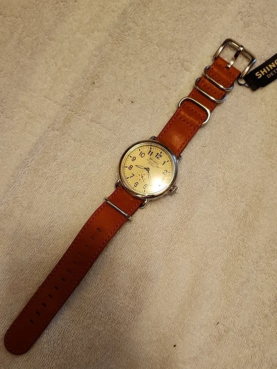 Shinola Argonite Orangish Brown Leather Strap Men's Watch