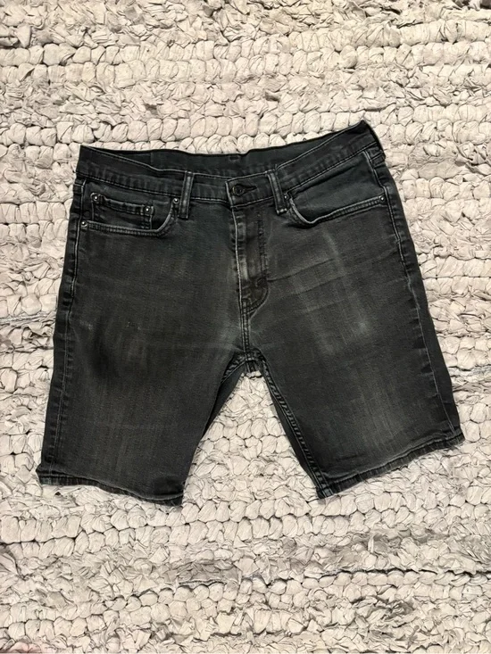 Men's Faded Black Levi 511 Denim Shorts - Black Label