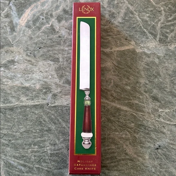New in Box Lenox Gatherings Cake Serving Knife Holiday Christmas Collection