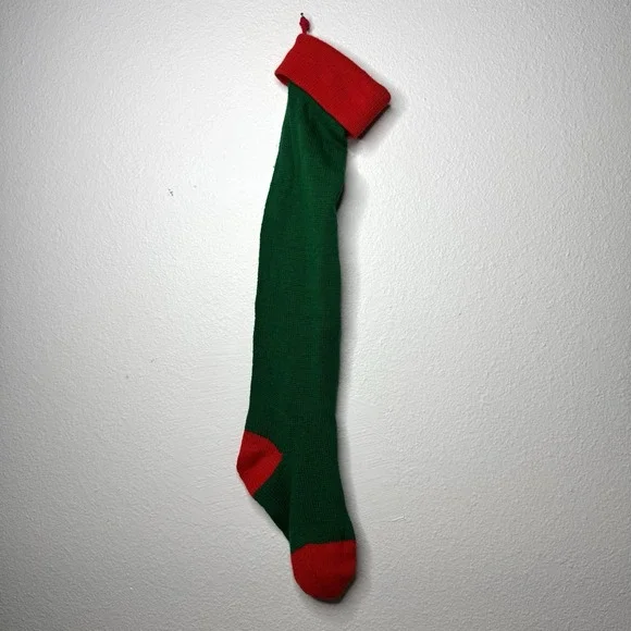 Green & Red‎ Knit Vintage Hanging Christmas Stocking 28