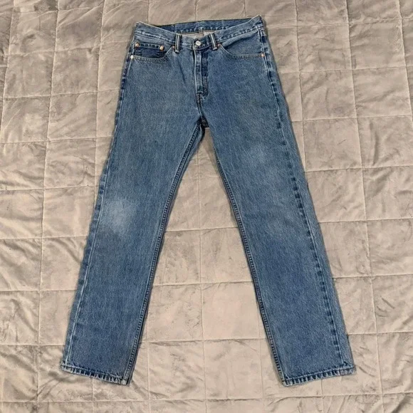 Levi's 505 Regular Fit Jeans Mens 32x32 Blue Straight Leg Denim 00505-4891