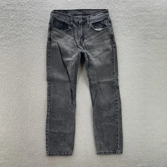 Levis 502 Jeans Mens 31x32 Grey Regular Taper Stretch Denim Preppy Casual Grunge