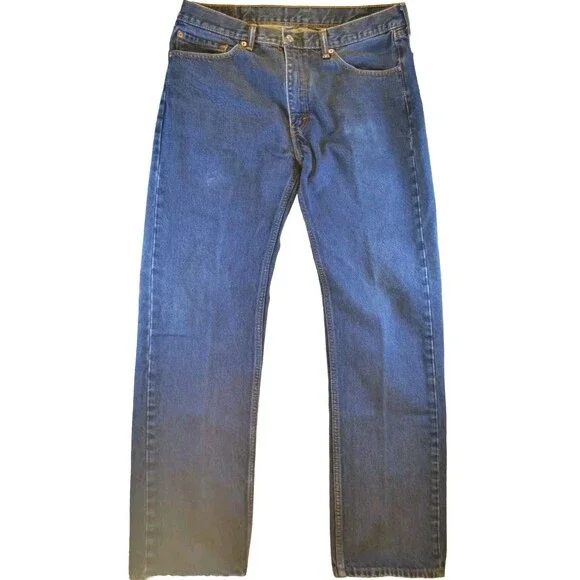 Levis Jeans Mens 38x34 505 Rg Fit Medium Stonewash Barn Work Fits 38x32