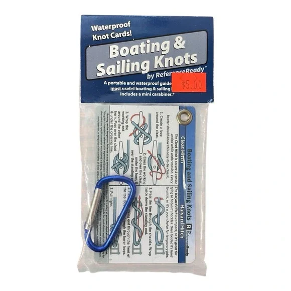 Boating and Sailing Knot Waterproof Guides &‎ Carabiner ReferenceReady