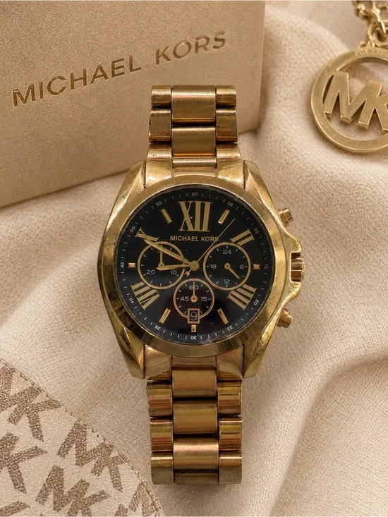michael kors bradshaw chronograph watch - gold and black - parts/repair