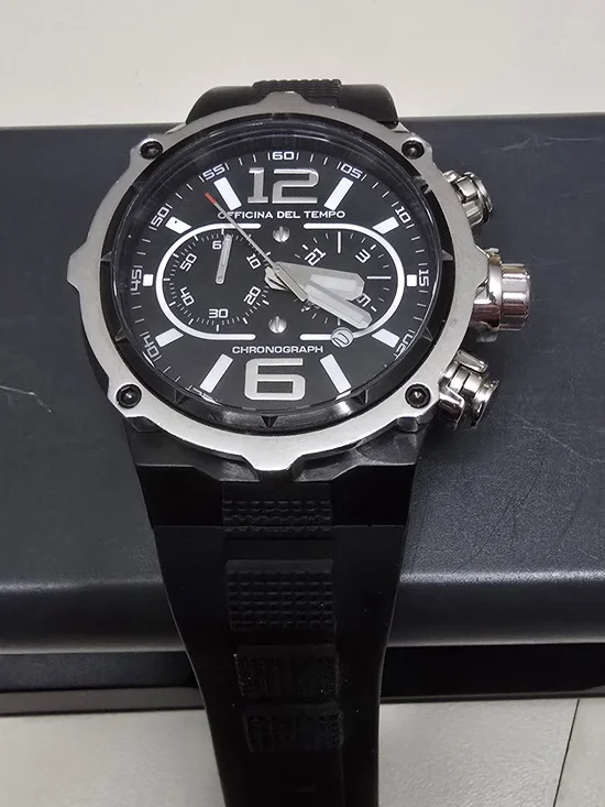 Officina Del Tempo Black Chronograph Watch