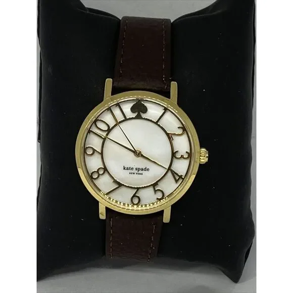 Kate Spade New York 0780 Women Brown Leather White Analog Dial Wrist Watch XX573