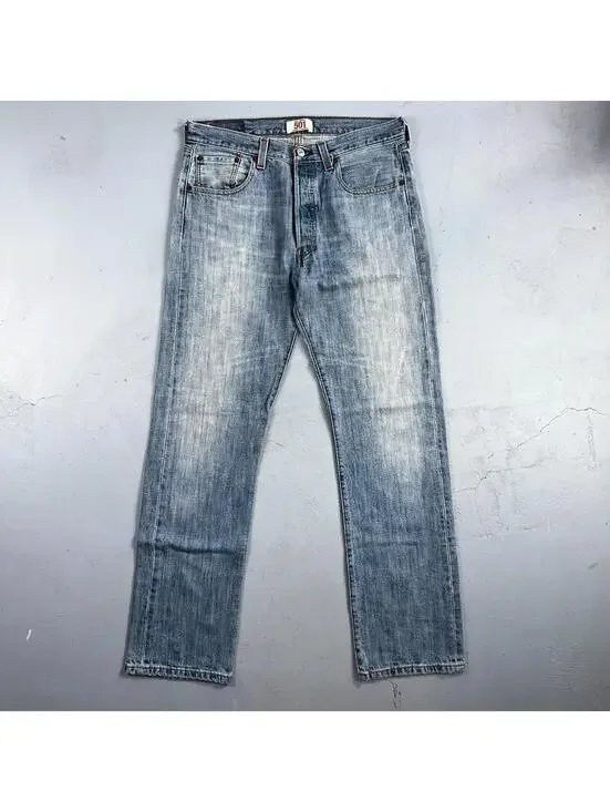 Levis 501 Vintage Y2K XX Straight Leg Jeans Blue Light Wash 34x34 Act 33x32