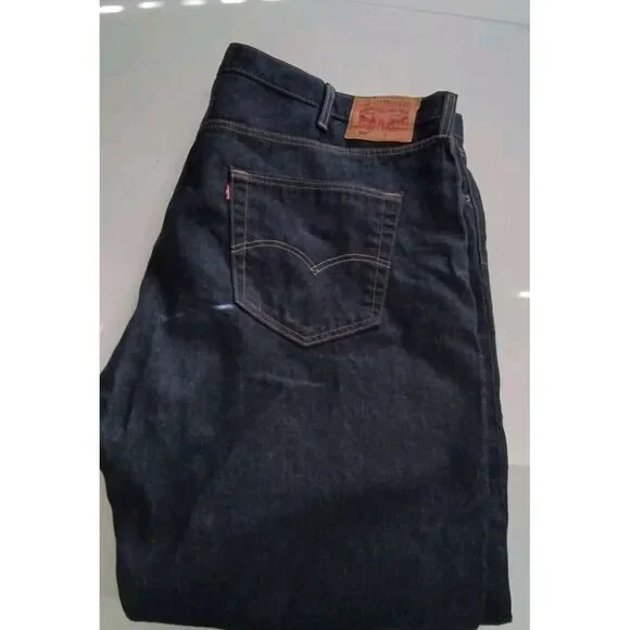 Levi's 501 Jeans Dark Wash Straight‎ Leg Denim Pants Classic Fit Size W42