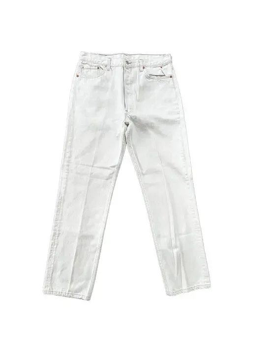 VTG 90s Levis 501 Button Fly 36x32 USA Tag Jeans Straight White XX Act 32x31