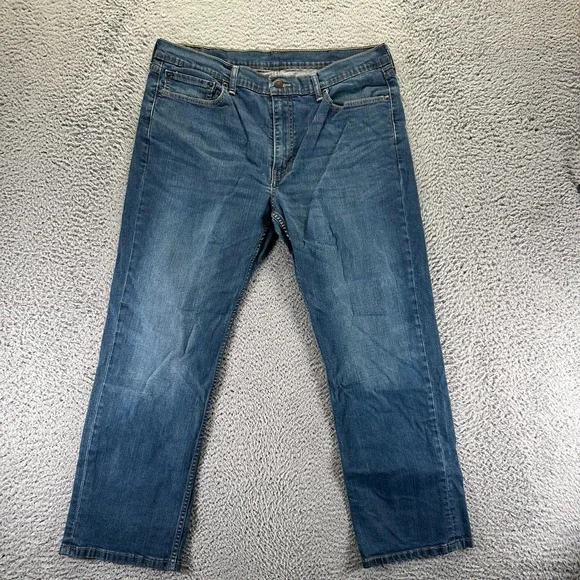Levi's 514 Jeans Mens 38x30 Blue‎ Cotton Denim Straight Workwear Faded Stretch