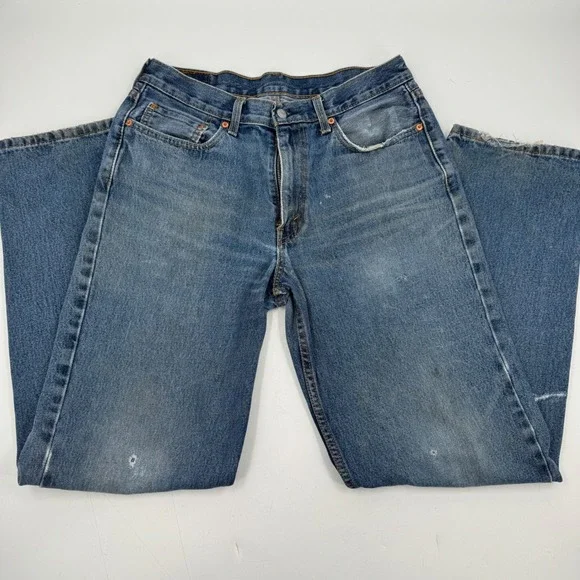 Levi's 550 Mens Jeans Medium Wash Button Fly‎ Straight Leg 33x34