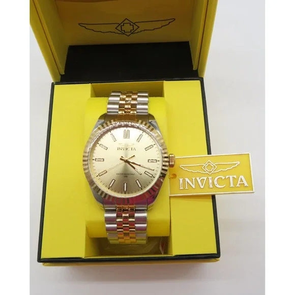 Invicta Specialty Oxford Mens Watch 43mm Two Tone Gold Steel 47487 New