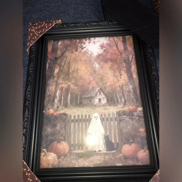👻 Halloween Print with Ghost and Black Cat