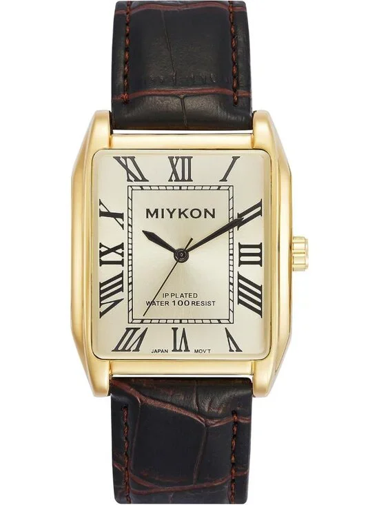 Vintage Men's Tank Dress Watch | Genuine Leather Strap, Water Resistant, Classic