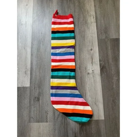 LEGO Stripe Sweater Knit Christmas Stocking Color Block Unisex Huge