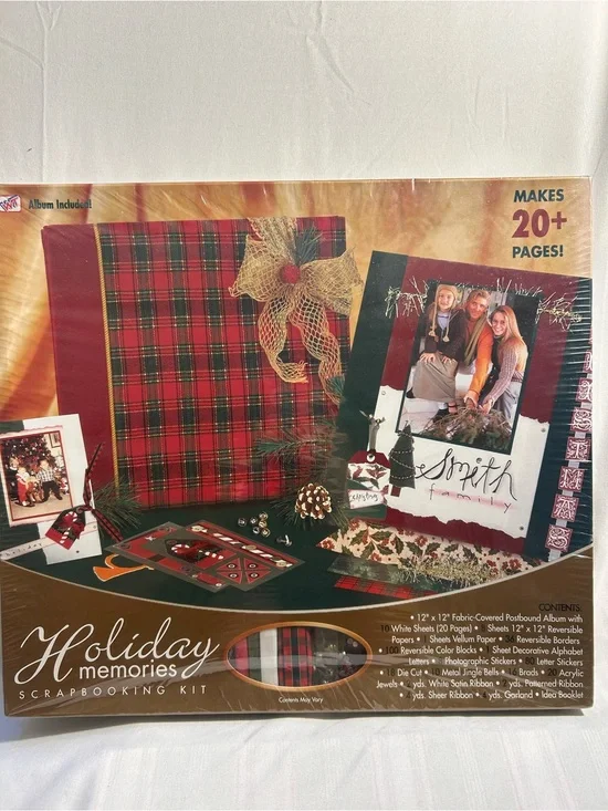 West rim Crafts Holiday Memories Scrapbooking Kit - Red Plaid