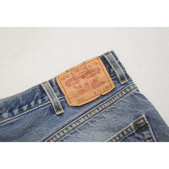 Levi's 505 Regular Fit Straight Leg Denim Blue Jeans Mens‎ Size 38 x 30
