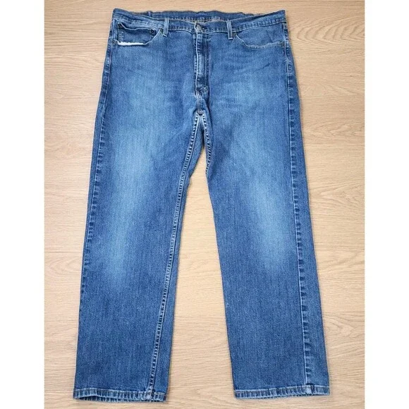 Levi's 505 Jeans Mens 40x30 Regular Fit Straight Blue Rugged Denim Cowboy Pants
