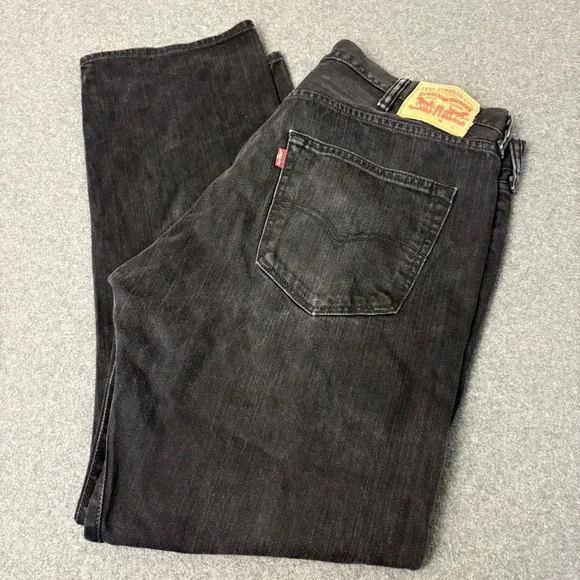 Levis 501 Original Fit Jeans Mens 40x32 Black Straight Leg Denim 00501-0638