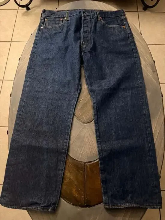Levi's 501 Original Fit Button Fly Dark Wash Denim Jeans Men's 38x30