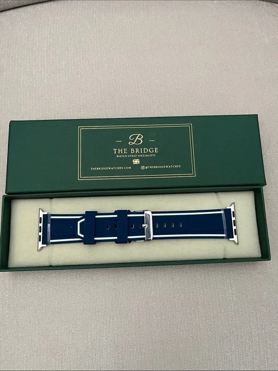 The Bridge royal blue with white stripe regatta watch strap