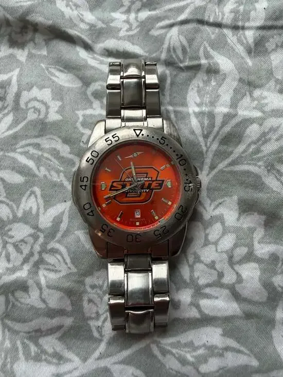 Sun Time Oklahoma State University Cowboys Sport Steel AnoChrome Watch