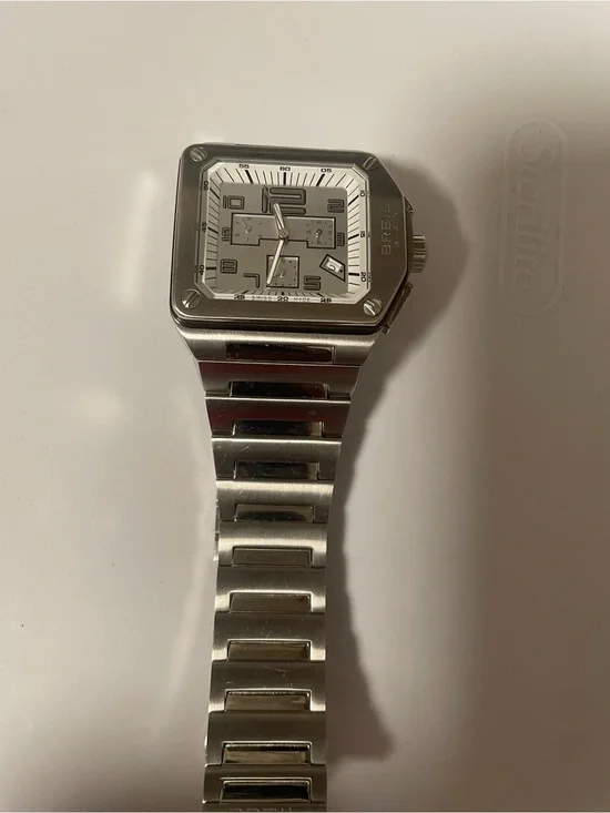 Breil Milano Stainless Steel Square Chronograph Watch - Silver