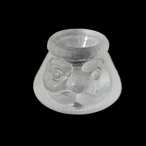 Nybro Crystal Santa Claus Candle Holder Swedish Crystal