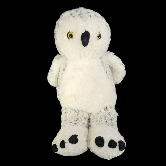 Build A Bear Stuffed Snowy Owl‎ Plush Animal Head Swivels White Spotted BABW