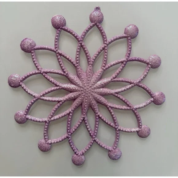6 Glittery Teal Aqua Snowflakes Shaped Ornaments 10