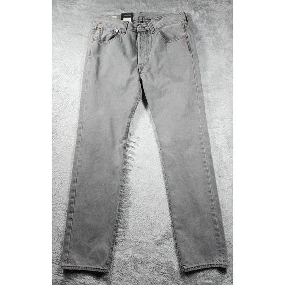 Levis 501 Original Jeans Mens 31x32‎ Gray Big E Premium Button Fly New Straight