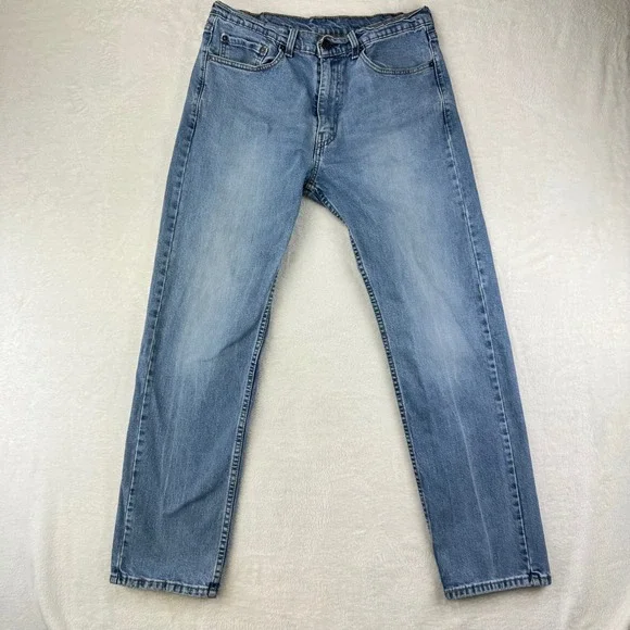 Levi's Jeans Mens 505 Regular Fit W34 L32 Blue Straight Leg Denim Cotton‎