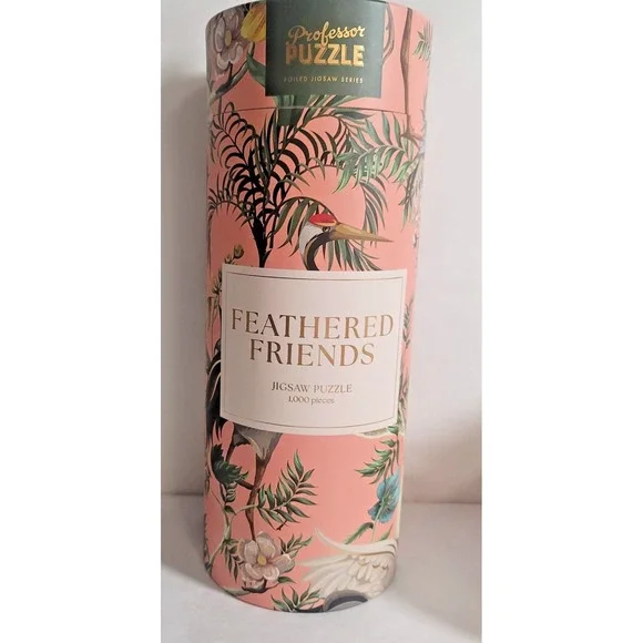 Professor Puzzle Feathered Friends 1000‎ Piece Jigsaw Puzzle Pink Birds Foiled