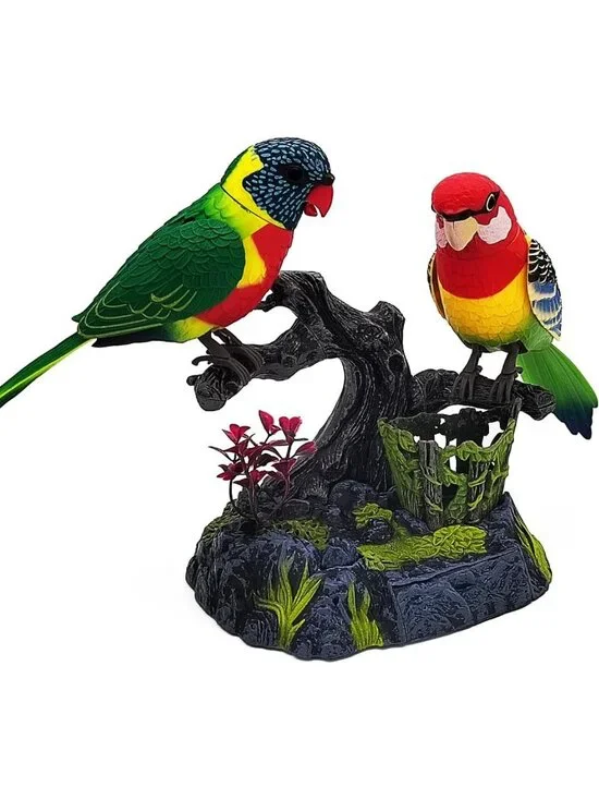 Realistic Electronic Parrot Toy - Moving, Chirping Bird Decor for Kids & Home