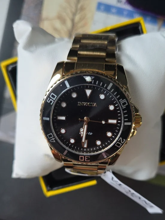 407. Invicta Pro Diver Vitreos Men's Watch - 42mm, Gold (69397)