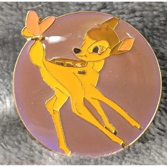Disney Pin Bambi with Butterfly 1928–1998‎ Anniversary Series Circle © Disney