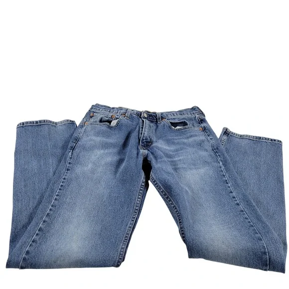 Levi Strauss 505 Mens Blue Wash Denim Jeans‎ W32 L34 Straight Fit