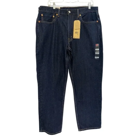 Levi 550 Relaxed Fit Dark‎ Wash Denim Jeans Mens 36x29 Tapered Leg (HH35) NWTs
