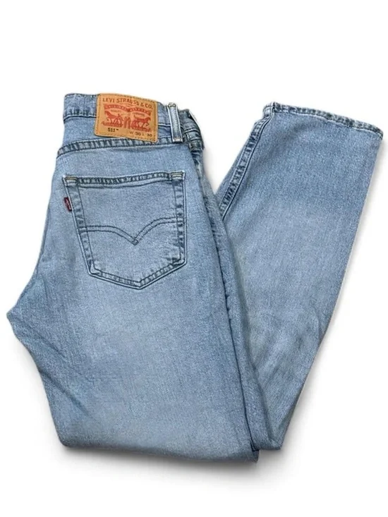 Levi's 511 Light Wash Straight Fit Jeans Size 30x30