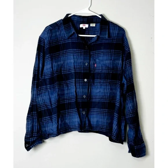 Levis WOMENS CASUAL TOP Large PURPLE ‎ Button Down Long Sleeve  Cotton