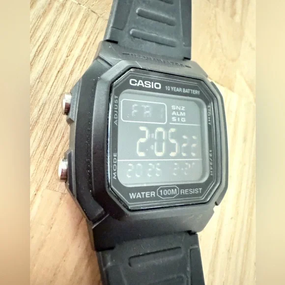 Casio black W-800H illuminator digital watch NEW BATTERY