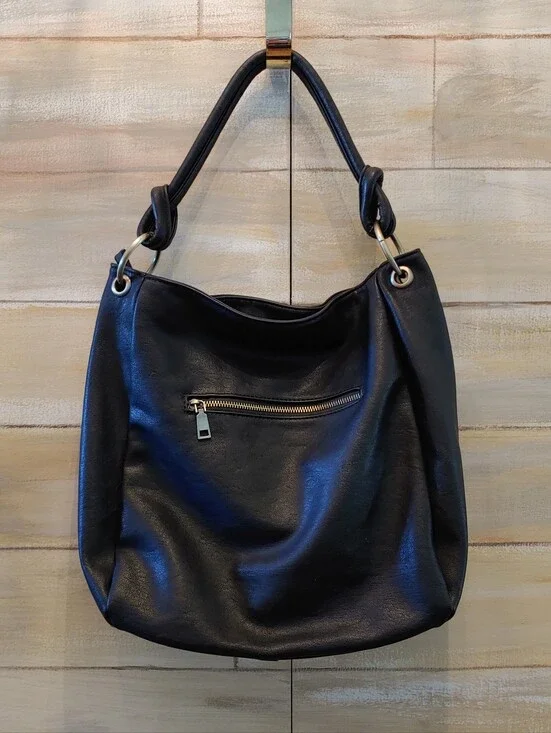 Antik Kraft women vegan leather shoulder black large hobo satchel bag y2k preppy