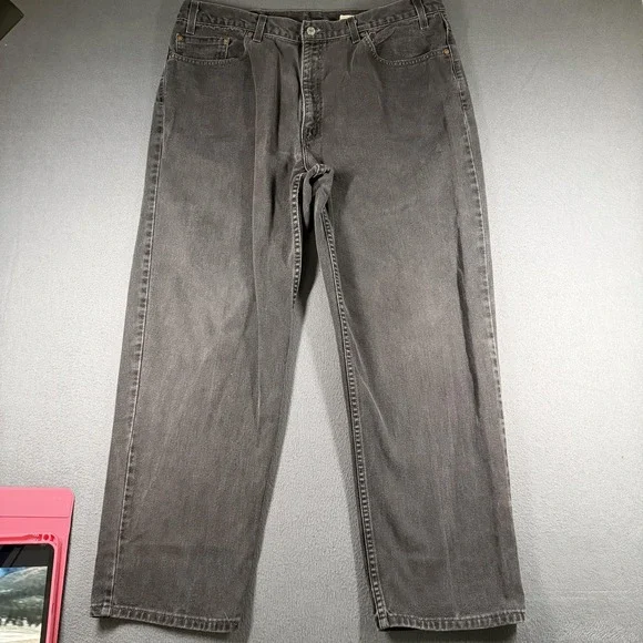 Vintage‎ Levis 550 Jeans Mens 40x30 Relaxed Tapered Faded Black Wash Made USA