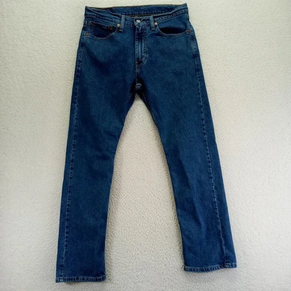 Levi‎ Strauss 505 Jeans Men Blue Wash Straight Leg Denim W32 L30