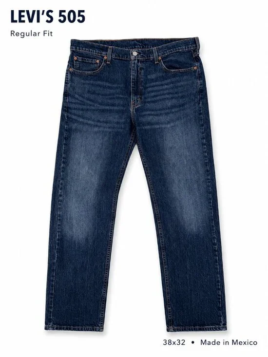 Levi's 505 Classic Regular Fit Stretch Jeans 38x32