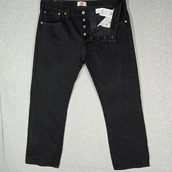 VINTAGE Levi's 501 Men Jeans 38X30 Black Y2K Denim Original Fit Straight Leg
