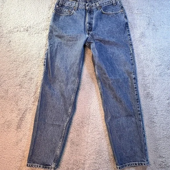Levi's 550 Blue Jeans‎ Mens 36x31 Vintage Y2K Black Batwing Relaxed Fit Denim