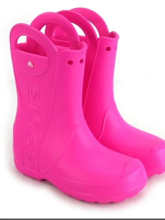 Crocs Kids Pink Rain Boots Size 4