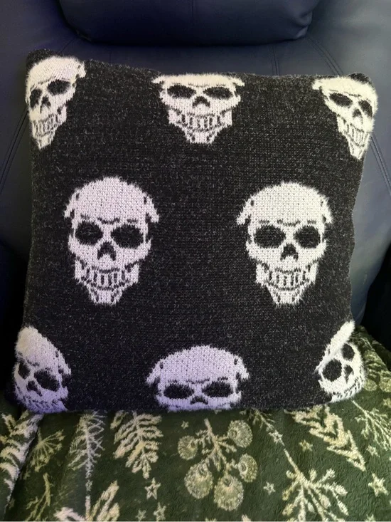 Soft skull Halloween pillow